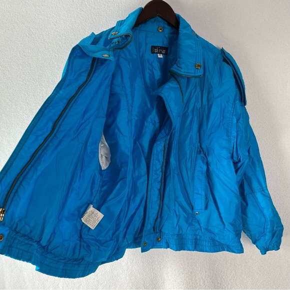 Vintage 80’s Skimer Paris 2pc matched set ski suit bright blue flawless made USA - Picture 4 of 16